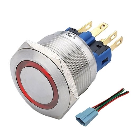 Performance World 22mm Stainless Steel Push Button Momentary Switch 322200