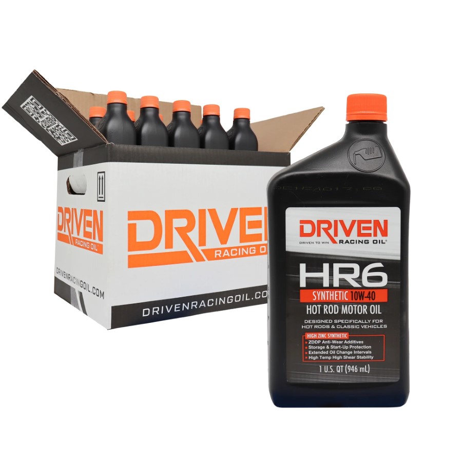 Driven Racing Oil HR6 SAE 10W-40 Synthetic Hot Rod Oil Case Of 12 03906-12