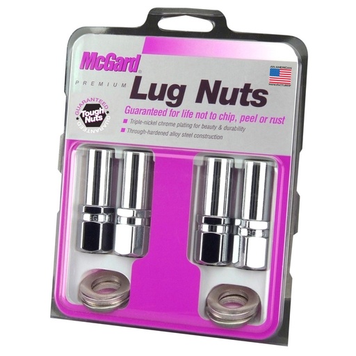 McGard 1/2 x 20 1.365 Shank Open End- Set of 4 Lug Nuts and 4 Washers 63004